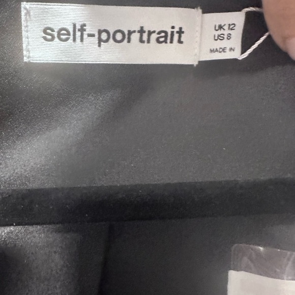 NWT Self Portrait button down tweed dress with fur trim - Picture 3 of 4